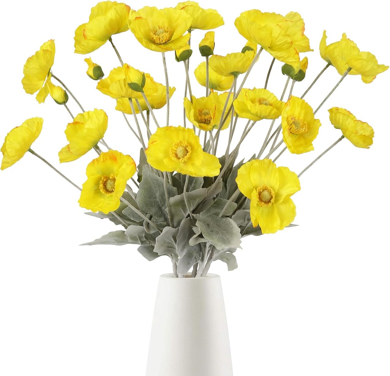 8PCS Artificial Champagne Poppy Flowers – Silk Fake Poppies for Wedding, Party, & Table Centerpiece Decor